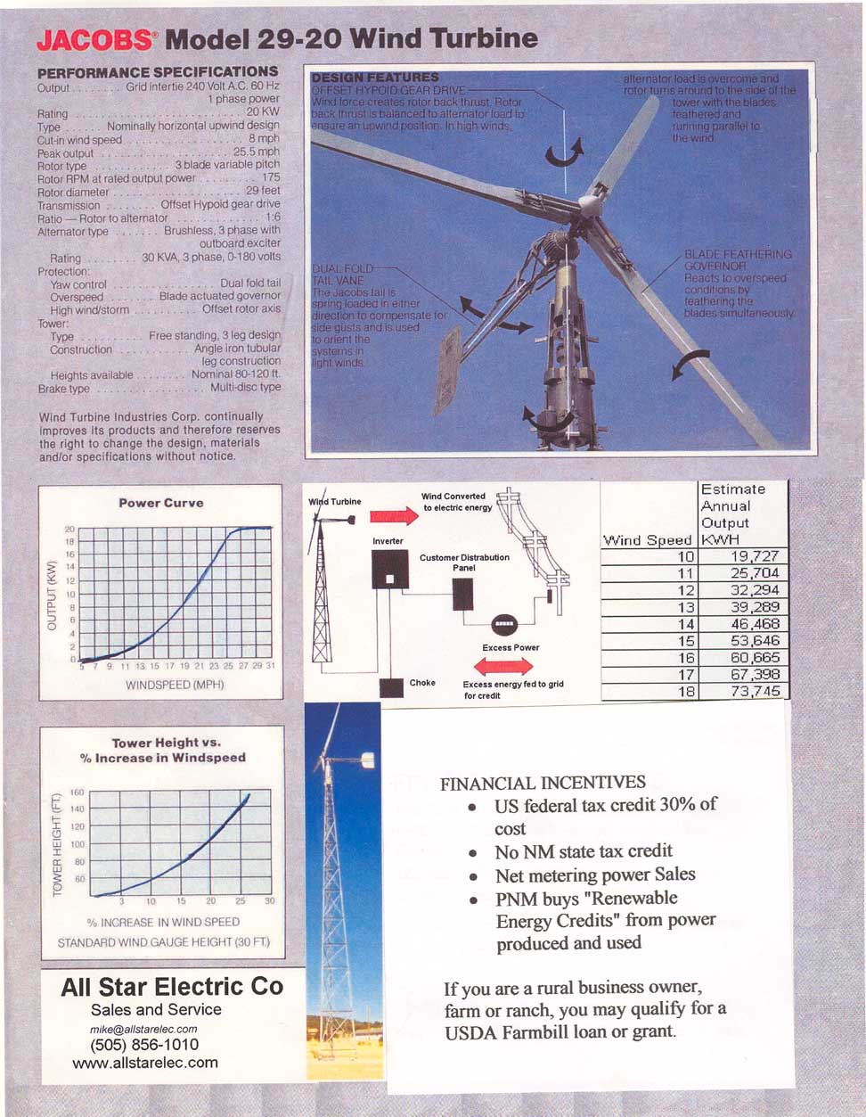 20 Kw Jacobs Wind Utility Intertie